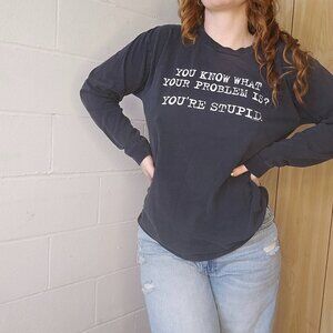 Vintage Blokecore Grunge Ironic emo Long Sleeve Sassy Graphic Tshirt